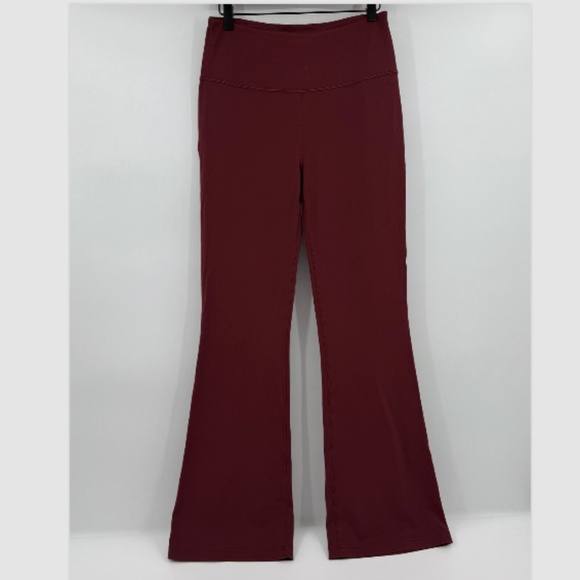 Lululemon Leggings Women 10 Burgundy Groove Nulu Super High Rise Flare Pant